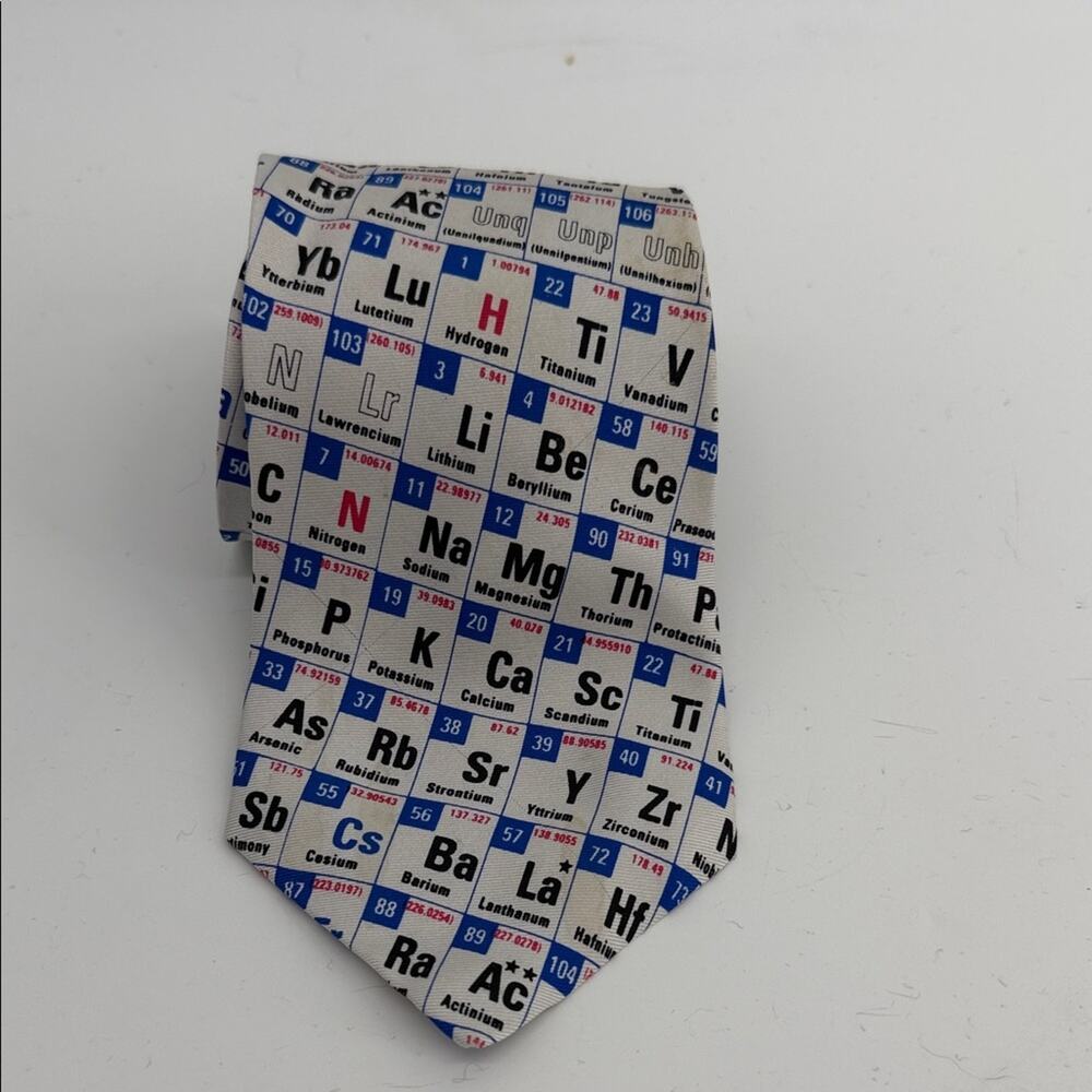 Silk science periodic table print STEM teacher scientist nerd neck tie